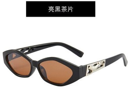 Retro Kleine Frame Polygon Cat Eye Vrouwen Voor Bestuurder Zonnebril Cheetah Decoratie Dames Zonnebril UV400