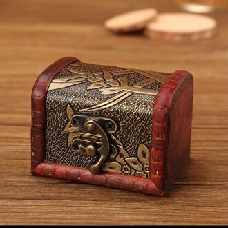 Retro Kleine Houten Opbergdoos Met Slot Bloem Patroon Sieraden Armband Make Holder Organizer Box Sieraden Schat Borst Case