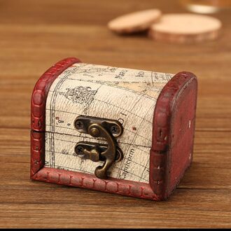 Retro Kleine Houten Opbergdoos Met Slot Bloem Patroon Sieraden Armband Make Holder Organizer Box Sieraden Schat Borst Case