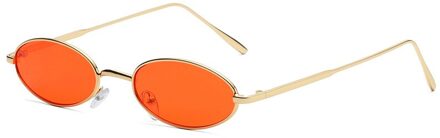 Retro Kleine Ovale Vissen Eyewear Zonnebril Vrouwen Mannen Vintage Shades Zwart Rood Metalen Kleur Zonnebril