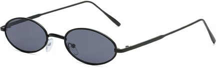 Retro Kleine Ovale Vissen Eyewear Zonnebril Vrouwen Mannen Vintage Shades Zwart Rood Metalen Kleur Zonnebril