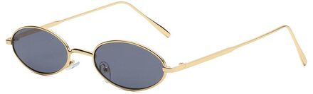 Retro Kleine Ovale Vissen Eyewear Zonnebril Vrouwen Mannen Vintage Shades Zwart Rood Metalen Kleur Zonnebril