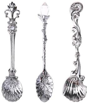 Retro Koffie Lepel Suiker Thee Dessert Cake Lepels Mini Gesneden Ijs Theelepel Kleine Legering Theelepel Bestek Accessoires Bruin