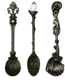 Retro Koffie Lepel Suiker Thee Dessert Cake Lepels Mini Gesneden Ijs Theelepel Kleine Legering Theelepel Bestek Accessoires zwart