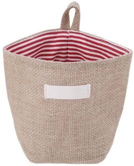 Retro Large Capacity Women Cosmetic Box Jute Cotton Linen Sundries Basket Cosmetic Cases Wall Hanging Make up Storage Bags Women F