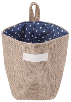 Retro Large Capacity Women Cosmetic Box Jute Cotton Linen Sundries Basket Cosmetic Cases Wall Hanging Make up Storage Bags Women