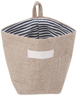 Retro Large Capacity Women Cosmetic Box Jute Cotton Linen Sundries Basket Cosmetic Cases Wall Hanging Make up Storage Bags Women