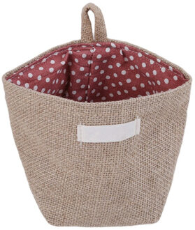 Retro Large Capacity Women Cosmetic Box Jute Cotton Linen Sundries Basket Cosmetic Cases Wall Hanging Make up Storage Bags Women