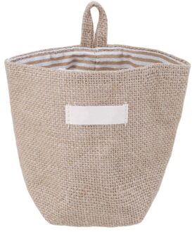 Retro Large Capacity Women Cosmetic Box Jute Cotton Linen Sundries Basket Cosmetic Cases Wall Hanging Make up Storage Bags Women