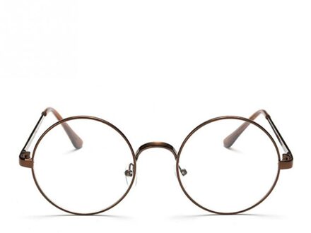 Retro Legering Elegante Vintage Ronde Glazen frame Vrouwelijke Spektakel Plain Bril brillen eyewear gafas De Sol bronzen