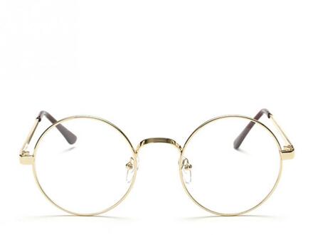 Retro Legering Elegante Vintage Ronde Glazen frame Vrouwelijke Spektakel Plain Bril brillen eyewear gafas De Sol goud