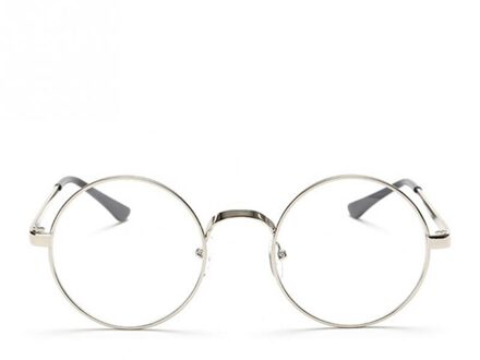 Retro Legering Elegante Vintage Ronde Glazen frame Vrouwelijke Spektakel Plain Bril brillen eyewear gafas De Sol zilver