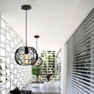 Retro Loft Industrial Iron Hanging Light Modern Metal Cage E27 Led Pendant Lamp Indoor Kitchen Living Room Bedroom Restaurant