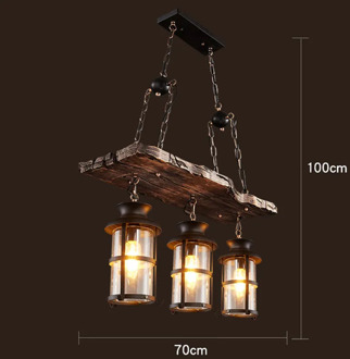 Retro LOFT Old Boat Solid Wood LED Pendant Lights Vintage Hanging Lamp Pendant Lamps For Living Room Dining Room Bedroom Cafe