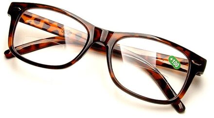 Retro Luipaard Bifocale Lens Leesbril En Clear Lens Voor Ver Uitzicht En Dichtbij Optische Transparante Presbyopie Verziendheid Reader +100
