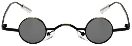 Retro Mini Zonnebril Mannen Ronde Metalen Frame Zonnebril Kleine Ronde Omlijst Zonnebril Mannen Driver Goggles Auto Accessoires grijs