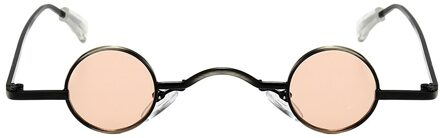 Retro Mini Zonnebril Mannen Ronde Metalen Frame Zonnebril Kleine Ronde Omlijst Zonnebril Mannen Driver Goggles Auto Accessoires roze
