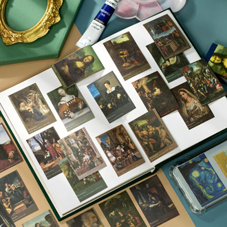 Retro Mona Lisa Art Stickers Van Gogh Museum Scrapbooking bullet journal Album Decorative collage Japanese Paper Stick Label