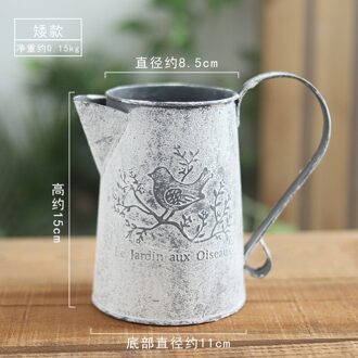 Retro Naar Retro Ijzeren Emmer Gieter Beregening Waterkoker Metalen Ambachten Home Decoratie Ijzer Bloem Home Decoratie Fles kort stijl