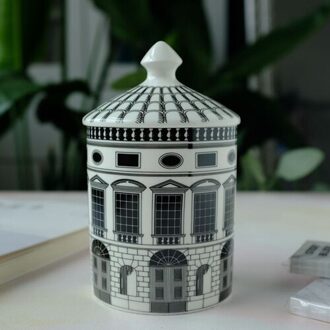Retro Neuschwanstein Kasteel Diner Plaat Decoratieve Schotel Kasteel Kaarshouder Lijnen Home Office Decoratieve Jar 3
