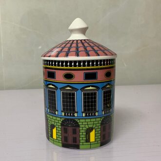 Retro Neuschwanstein Kasteel Diner Plaat Decoratieve Schotel Kasteel Kaarshouder Lijnen Home Office Decoratieve Jar 5