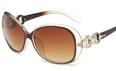 Retro Ovale Zonnebril Vrouwen Luxe Zonnebril Vrouwelijke Vintage Ronde Spiegel Dames Zonnebril Oculos bruin