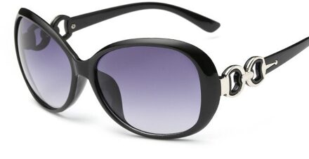 Retro Ovale Zonnebril Vrouwen Luxe Zonnebril Vrouwelijke Vintage Ronde Spiegel Dames Zonnebril Oculos zwart