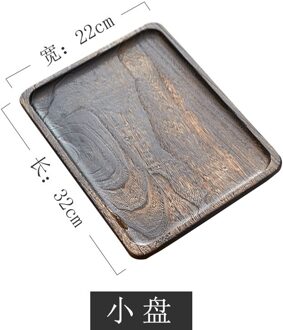Retro Paulownia Hout Dienblad Thee Lade Voedsel Fruit Lade Rechthoekige Massief Houten Chinese Gongfu Thee Set Lade 32X22cm S size