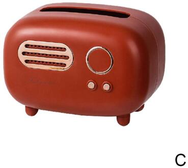 Retro Radio Model Tissue Doos Desktop Papier Houder Handdoek Opslag Servet Case Organizer Ornament Craft Natte Doekjes Decoratie