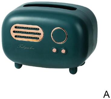 Retro Radio Model Tissue Doos Desktop Papier Houder Handdoek Opslag Servet Case Organizer Ornament Craft Natte Doekjes Decoratie