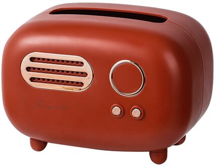 Retro Radio Model Tissue Doos Desktop Papier Houder Vintage Dispenser Opslag Servet Case Organizer Ornament Craft Multi Kleur B