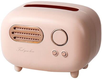 Retro Radio Model Tissue Doos Desktop Papier Houder Vintage Dispenser Opslag Servet Case Organizer Ornament Craft Multi Kleur