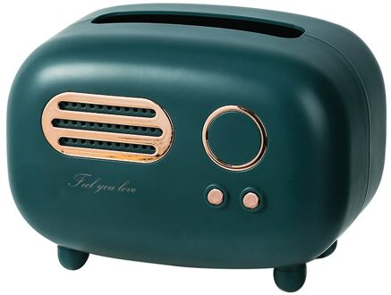 Retro Radio Model Tissue Doos Desktop Papier Houder Vintage Dispenser Opslag Servet Case Organizer Ornament Craft Multi Kleur