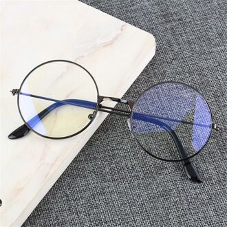 Retro Ronde Frame Anti-Blauwe Straling Bril Ultralight Mannen Vrouwen Mode Blauw Licht Blokkeren Bril Eyewear Studenten Anti-blauw licht grijs