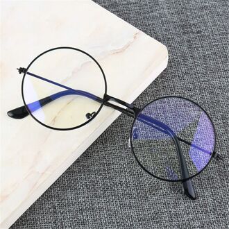 Retro Ronde Frame Anti-Blauwe Straling Bril Ultralight Mannen Vrouwen Mode Blauw Licht Blokkeren Bril Eyewear Studenten Antiblue licht zwart