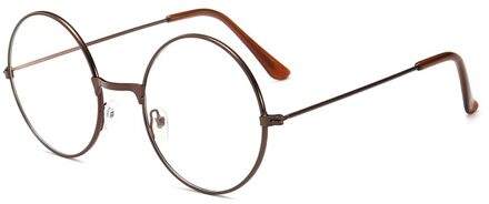Retro Ronde Frame Anti-Blauwe Straling Bril Ultralight Mannen Vrouwen Mode Blauw Licht Blokkeren Bril Eyewear Studenten gewoon lens bronzen