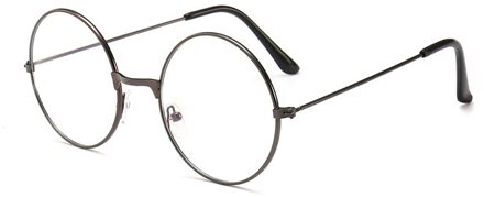 Retro Ronde Frame Anti-Blauwe Straling Bril Ultralight Mannen Vrouwen Mode Blauw Licht Blokkeren Bril Eyewear Studenten gewoon lens grijs