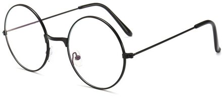 Retro Ronde Frame Anti-Blauwe Straling Bril Ultralight Mannen Vrouwen Mode Blauw Licht Blokkeren Bril Eyewear Studenten gewoon lens zwart