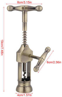 Retro Rvs Wijn Kurk Flesopener Metalen Rode Wijn Opener Kurkentrekker Fles Handvat Fles Kurkentrekkers Wijn Accessoires