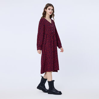 Retro-stijl losse shirt-jurk - maat Rood