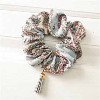 Retro Stof Haar Tie Tassel Hanger Elastische Rubberen Hoofdband Haar Touw Paardenstaart Houder Haaraccessoires 3
