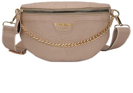 Retro Taille Tas Pu Lederen Fanny Pack Schoudertas Dames Alligator Patroon Taille Verpakking Vrouwen Riem Tas Multifunctionele Borst Zak khaki