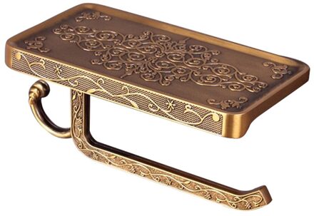 Retro Toiletrolhouder Ruimte Aluminium Papieren Handdoek Rek Roestvrij Staal Badkamer Keuken Roll Plank Wc Accessoires Wall Mount Punch-bronzen