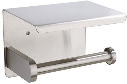 Retro Toiletrolhouder Ruimte Aluminium Papieren Handdoek Rek Roestvrij Staal Badkamer Keuken Roll Plank Wc Accessoires Wall Mount Punch-free-zilver-B