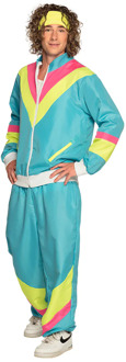 Retro Trainingspak Neon-Blauw Multikleur - Print
