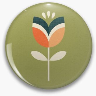 Retro Tulp-Oranje En Olijfgroen Zacht Email Pin Badge Decoratieve Kleding Badge Revers Pin Broche Sieraden