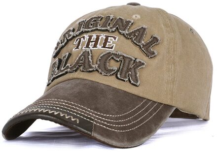 Retro Verontruste Baseball Cap Mannen En Vrouwen Eenvoudige Brief Patch Zonnebrandcrème Zonnehoed Gewassen En Ademende Cap koffie khaki