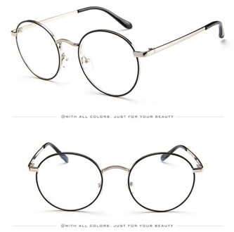retro voor vrouwen mannen brillen frame luxe full metal ronde bril frame koreaanse nerd clear licht bril C2