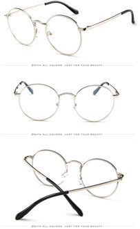 retro voor vrouwen mannen brillen frame luxe full metal ronde bril frame koreaanse nerd clear licht bril C4