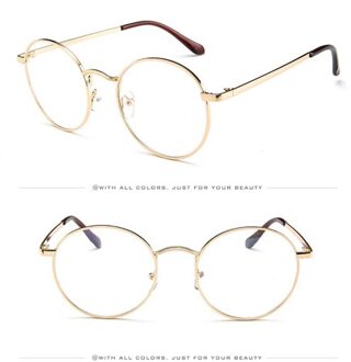 retro voor vrouwen mannen brillen frame luxe full metal ronde bril frame koreaanse nerd clear licht bril C5